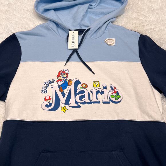 NINTENDO SUPER MARIO ICONS COLOR BLOCK HOODIE SIZE SMALL - Picture 2 of 4